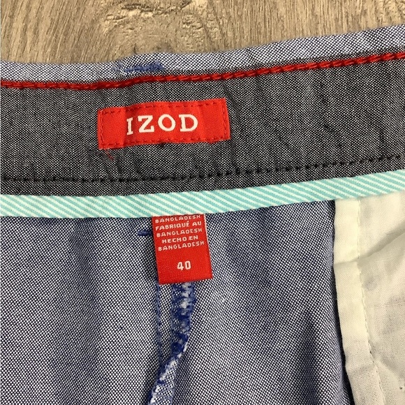 Men’s IZOD 40 XL Shorts Khakis Chino Cotton Twill Blue Golf Relaxed Classic NWOT - Picture 6 of 8